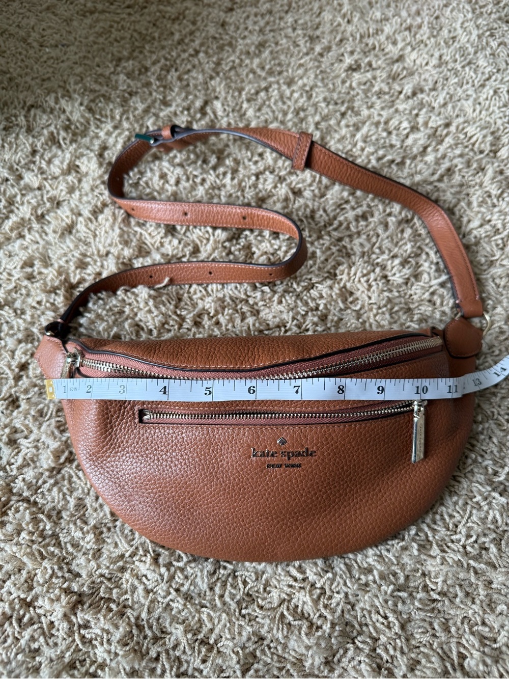 kate spade Brown Pebbled Leather Crossbody Belt Bag - Picture 3 of 9
